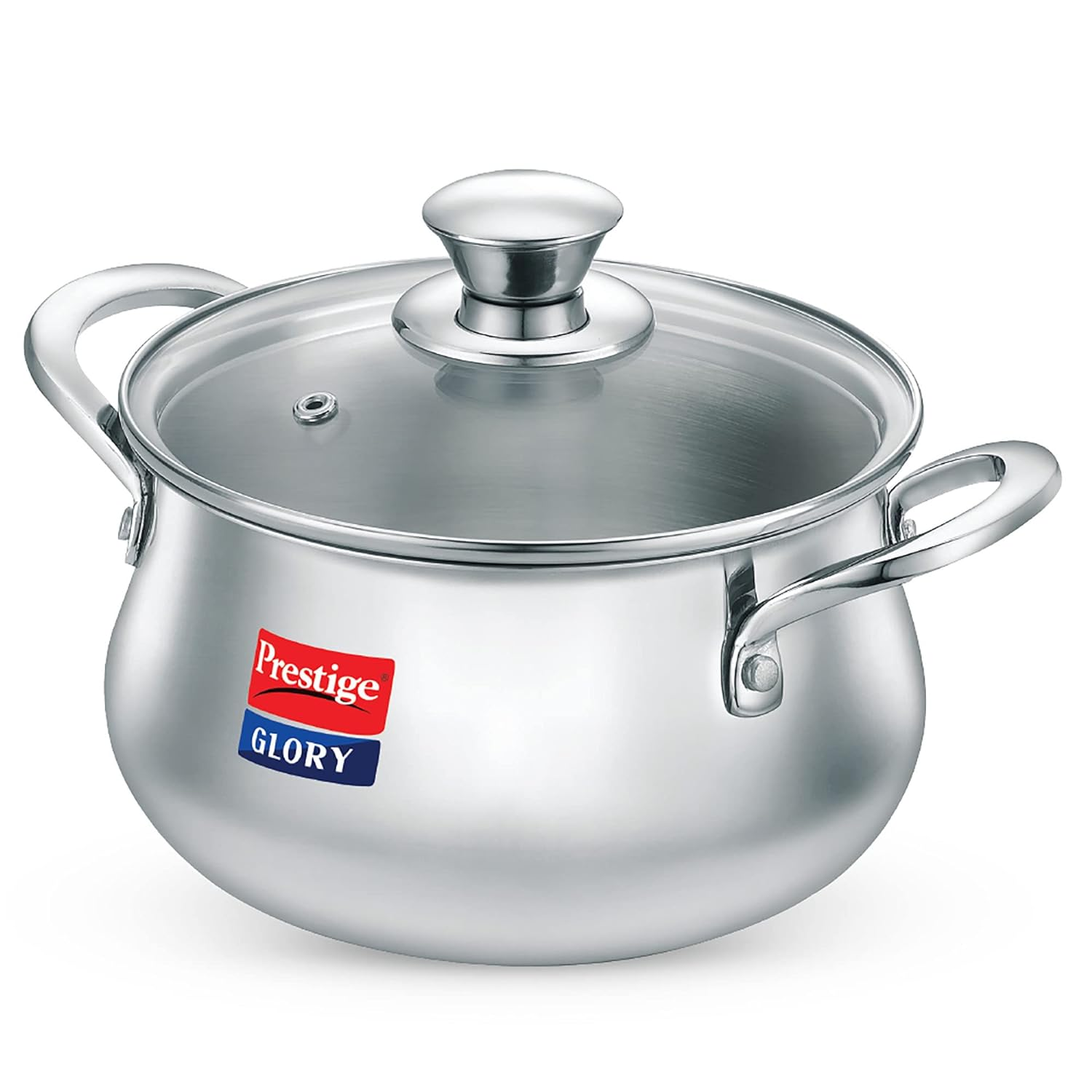 Prestige Glory Stainless Steel Handi with Glass Lid|Unique tri-ply Bottom|Oven (OTG Safe)|5 Years Warranty