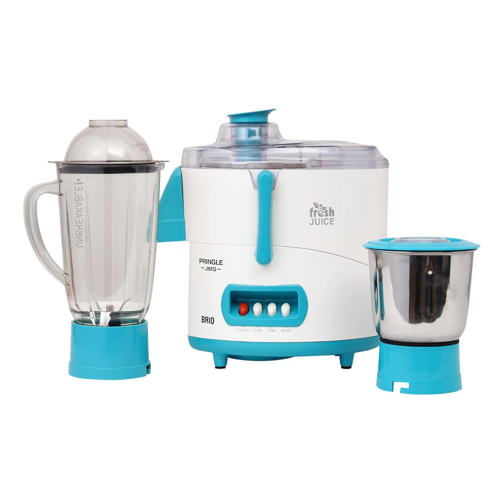 Pringle Brio 500 Watt Juicer Mixer Grinder With 2 Unbreakable Jars | JMG With 2 year Warranty On Motor | ISI Certified
