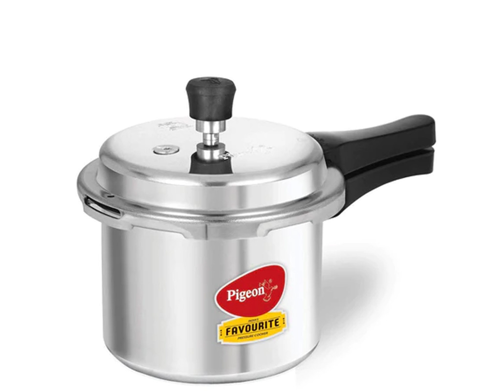 Pigeon Favourite Outer Lid Non Induction Aluminium Pressure Cooker, 3 Litres, Silver